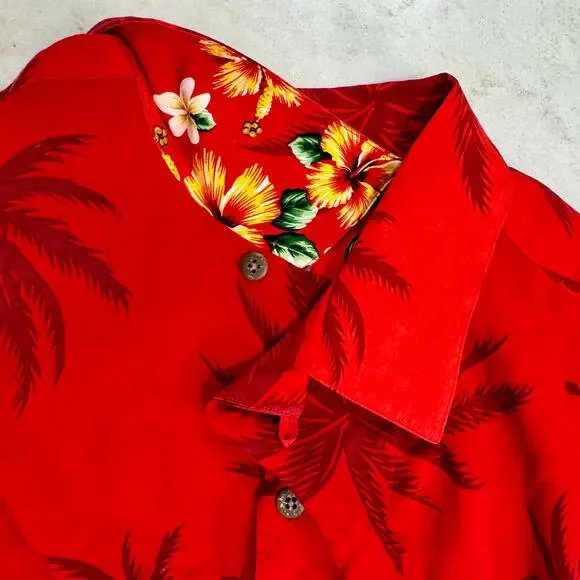 Vintage Big Dogs Hawaiian Shirt Men's 2XL Red Aloha Novelty Dadcore Vacation - Picture 9 of 16